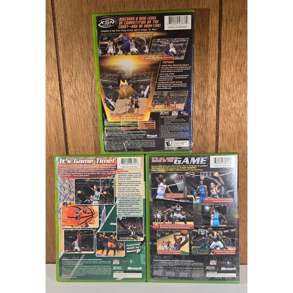 NBA Inside Drive 2002 2003 2004 Original Xbox Game Lot (3) CIB Complete In Box